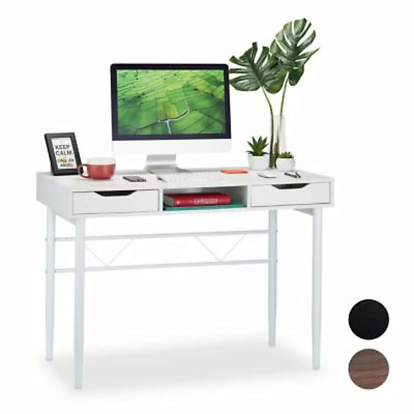 relaxdays Schreibtisch mit Schubladen weiß günstig online kaufen