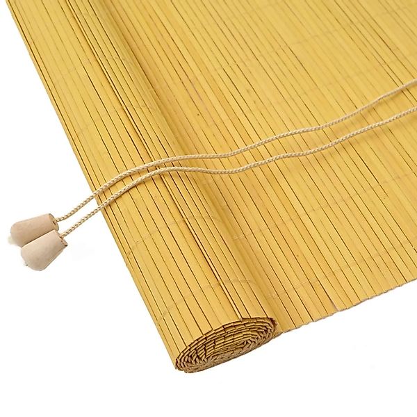 vidaXL Rollo mit Vorhängen Gelb 150 x 160 cm Bambus 42006876 günstig online kaufen