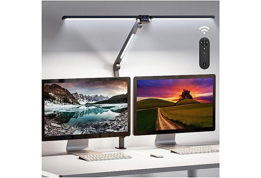 Jibenhome LED Schreibtischlampe Doppelkopf Schreibtischlampe, Dimmbar, Auge günstig online kaufen