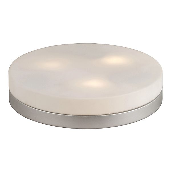 GLOBO LIGHTING Deckenleuchte VRANOS, Ø 30 cm, 3-flammig, Silbergrau, Weiß, günstig online kaufen