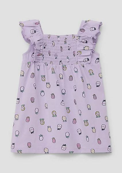 s.Oliver Jerseykleid Kleid aus Baumwollstretch Raffung, Smok-Detail, Volant günstig online kaufen