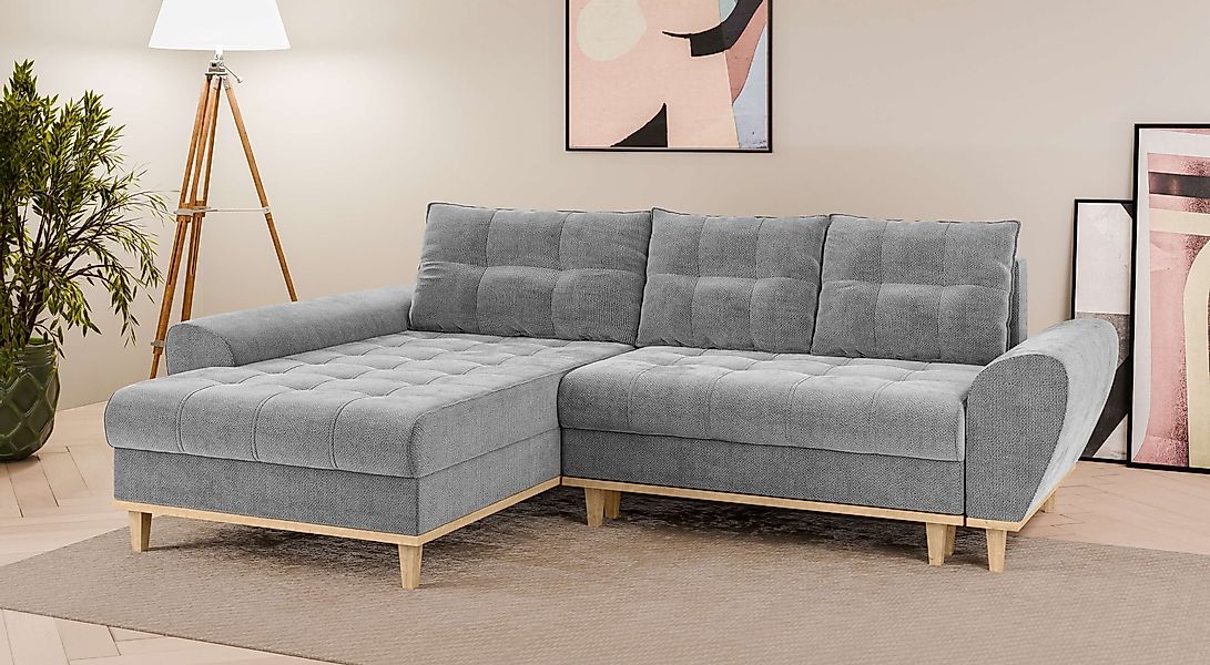 Home affaire Ecksofa "Ahrdorf mit Bettfunktion und Bettkasten, Maße: B/H/T günstig online kaufen