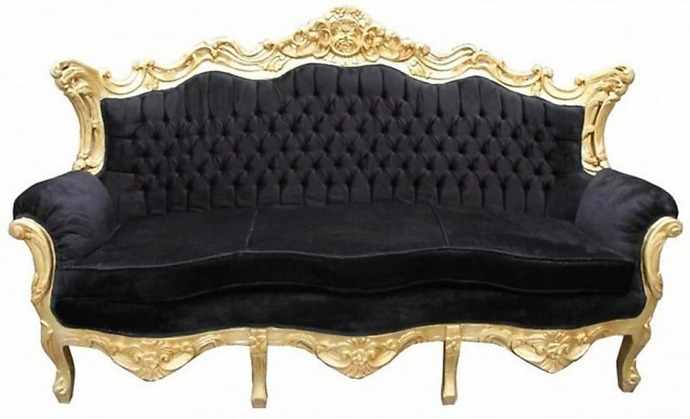 Casa Padrino 3-Sitzer Barock 3er Sofa Master Schwarz / Gold - Wohnzimmer Co günstig online kaufen