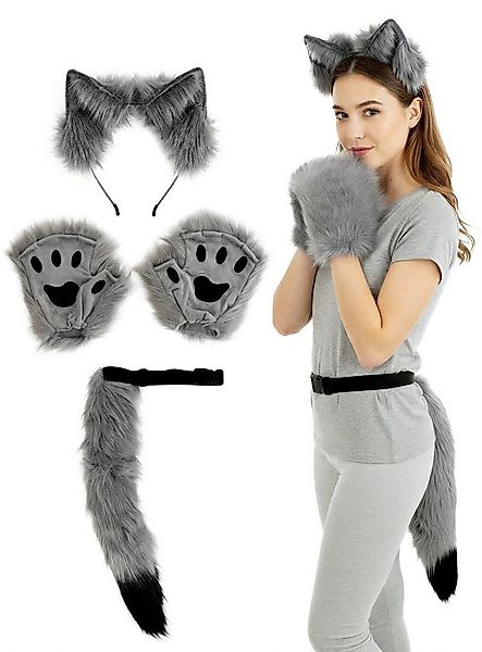 Metamorph Kostüm Silberfuchs Set - Wolf Karneval Faschingskostüm, Einfach m günstig online kaufen