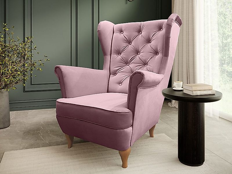 Beautysofa Ohrensessel Sessel FALCO Chesterfield Wohnzimmersessel Fernsehse günstig online kaufen