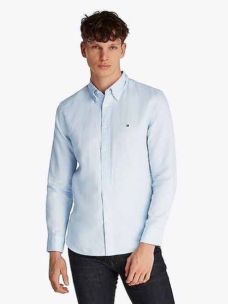 Tommy Hilfiger Langarmhemd LINEN BLEND SOLID RF SHIRT mit Button-down-Krage günstig online kaufen