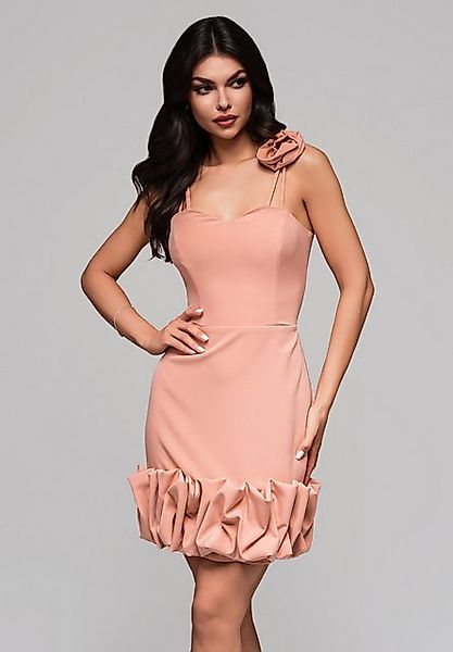 OMBRE Abendkleid Kurzes Kleid mit Rüschen und Blütendetai günstig online kaufen