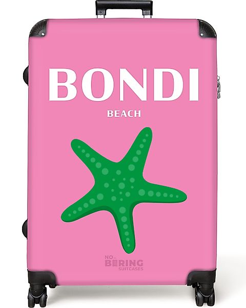 NoBoringSuitcases.com© Hartschalen-Trolley Rosa mit Bondi-Strand 77 günstig online kaufen