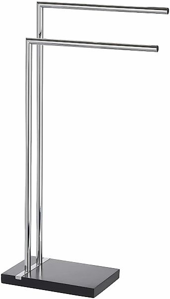 WENKO Handtuchständer "Noble Black" aus Edelstahl, 2 Handtuchstangen, schwe günstig online kaufen