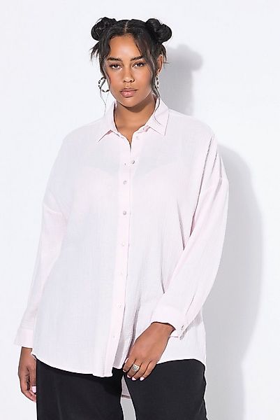Studio Untold Hemdbluse Musselin Bluse oversized Hemdkragen Langarm günstig online kaufen