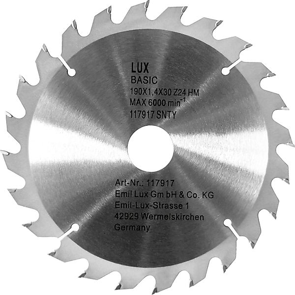 LUX-TOOLS HM Kreissägeblatt Ø 190 mm günstig online kaufen