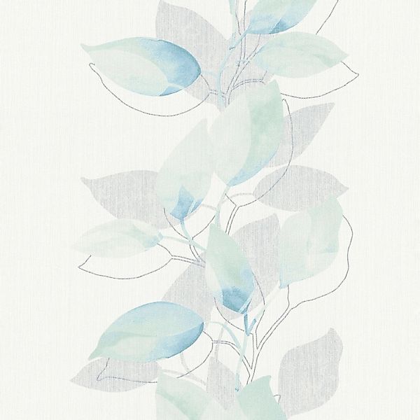 PROFHOME 378151-GU Blumen Tapete Floral glänzend Grün Blau Weiß 0,53 m x 10 günstig online kaufen