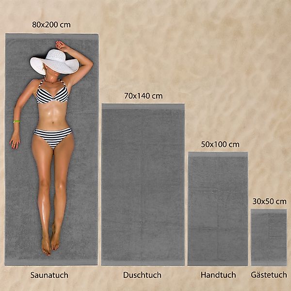 Hausfelder Handtücher Premium Handtuch Set (Grau, günstig online kaufen