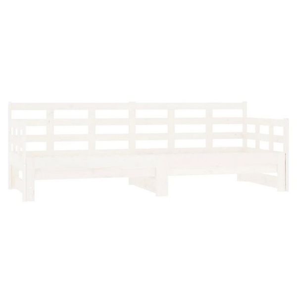 vidaXL Bett, Tagesbett Ausziehbar Weiß Massivholz Kiefer 2x(80x200) cm günstig online kaufen