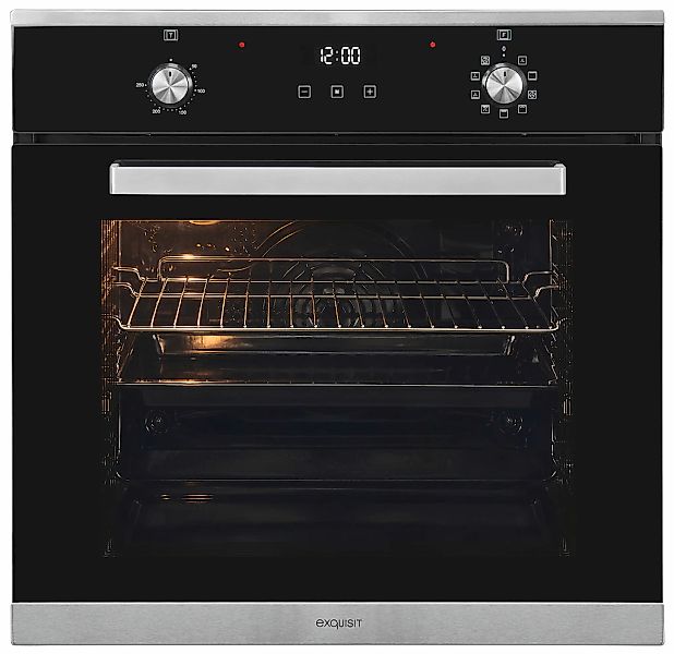 exquisit Backofen "EBE76-9-H-020 inox" mit 1-fach-Teleskopauszug Heißluft&P günstig online kaufen