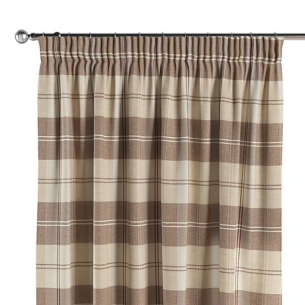Vorhang mit Kräuselband, braun-beige, Edinburgh (115-80) günstig online kaufen