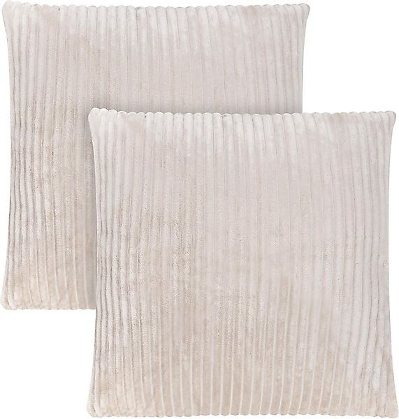 Aspero Dekokissen 2 Kissenbezüge aus Streifen-Flanell 60x60 cm Salta, Sofak günstig online kaufen