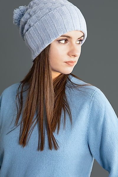 Ariun Strickmütze Kaschmirmütze mit markantem Strickmuster günstig online kaufen