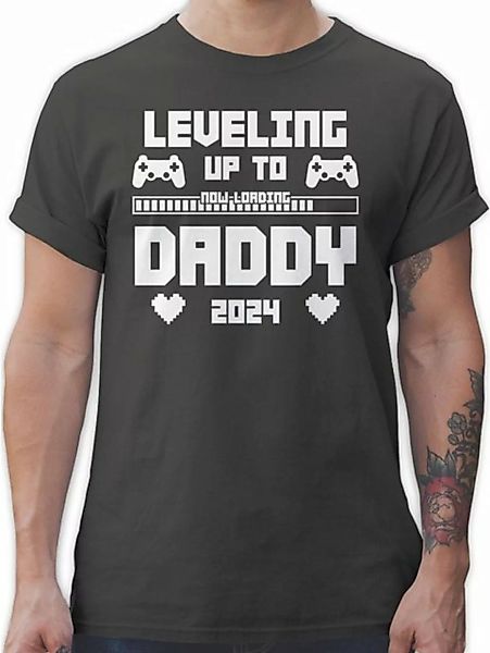 Shirtracer T-Shirt Daddy loading 2024 Level Up Vatertag Geschenk für Papa günstig online kaufen