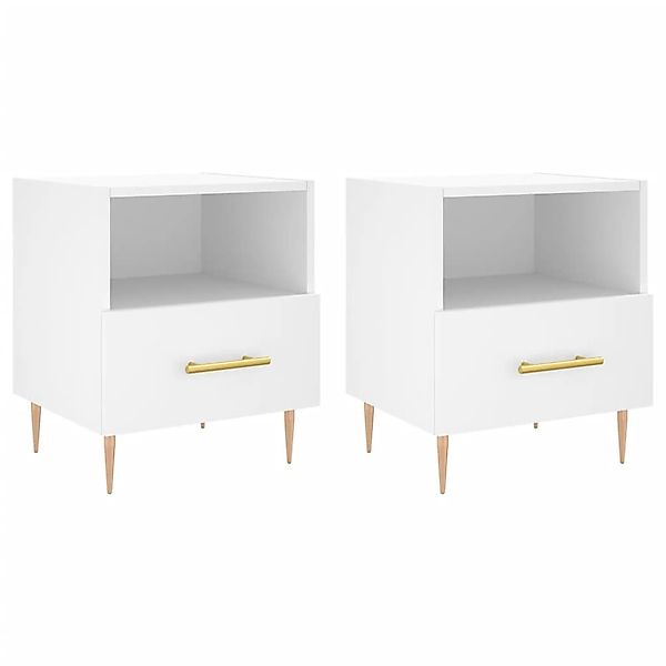 vidaXL Nachttische 2 Stk Weiß 40x35x47,5 cm Holzwerkstoff Modell 6 günstig online kaufen