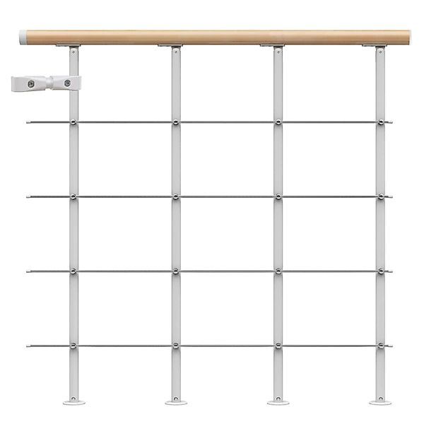 Dolle Brüstungsgeländer Boston Startset 100 cm Weiß Handlauf Buche FSC® günstig online kaufen