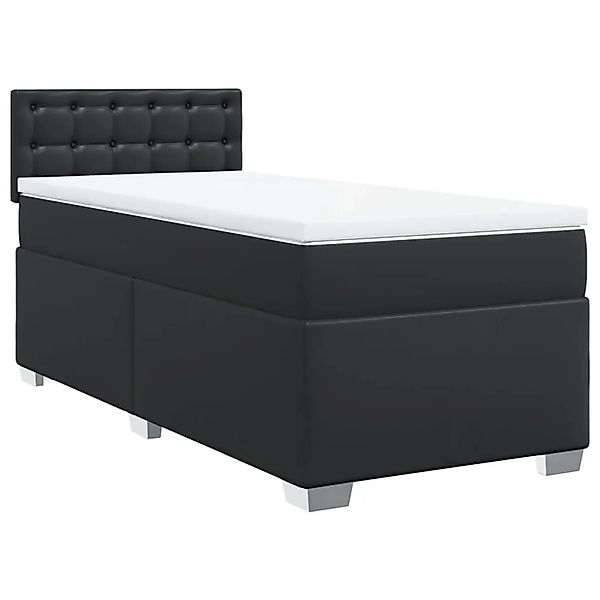 vidaXL Boxspringbett mit Matratze Schwarz 80x200 cm Kunstleder 3288396 günstig online kaufen