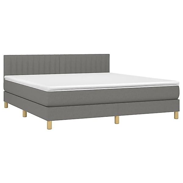 vidaXL Boxspringbett mit Matratze & LED Dunkelgrau 180x200 cm Stoff 3133894 günstig online kaufen