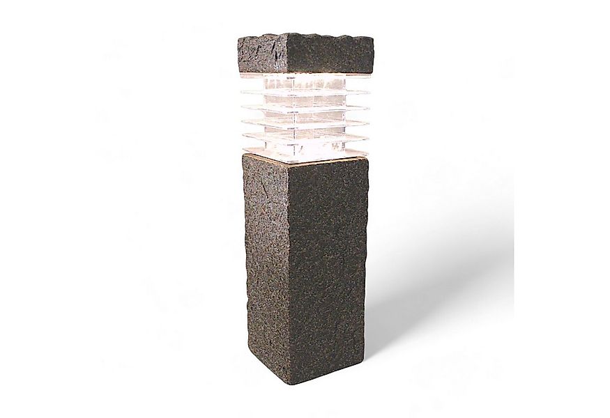 Arnusa LED Solarleuchte Sockelleuchte in Steinoptik 43,5 x 12 cm Gartenlamp günstig online kaufen