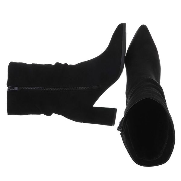 Ital-Design Eleganter Blockstiefel mit gerafftem Design günstig online kaufen