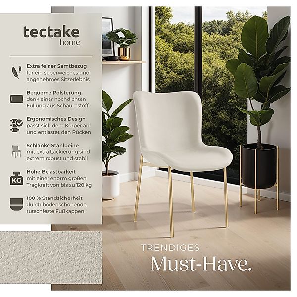 tectake Esszimmerstuhl Polsterstuhl (6er Set, 6 günstig online kaufen