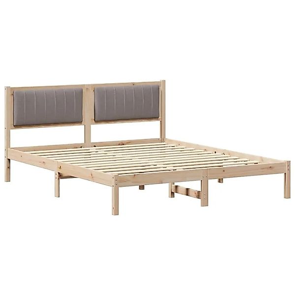 vidaXL Bettgestell mit Gepolstertem Kopfteil Taupe 150 x 200 cm 878252 günstig online kaufen