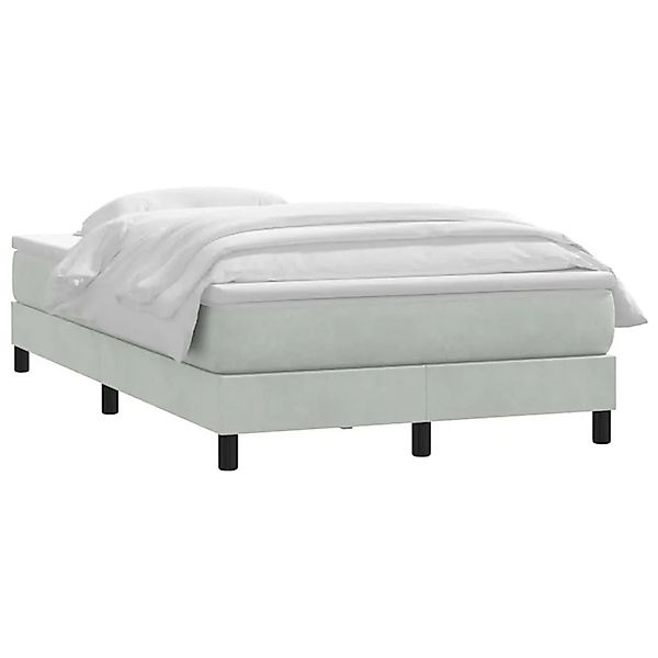 vidaXL Boxspringbett mit Matratze Hellgrau 120x220 cm Samt 3315963 günstig online kaufen