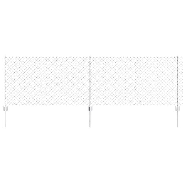 vidaXL Zaun mit Pfosten Silber 0,8 x 25 m Stahl 3336303 günstig online kaufen