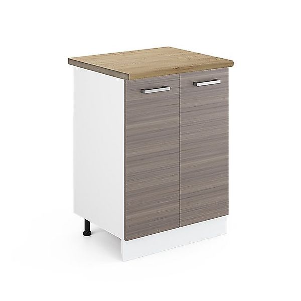 Vicco Küchenunterschrank R-Line Küchenkommode Grau/Weiß 60 cm ohne Arbeitsp günstig online kaufen