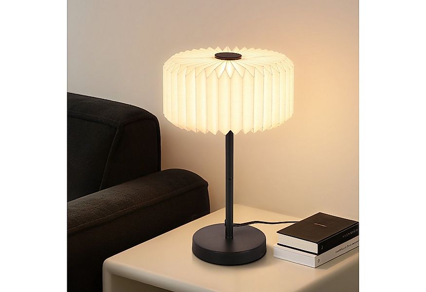 Nettlife Nachttischlampe Retro Weiß papierlampenschirm G9 Nachtisch Leselam günstig online kaufen