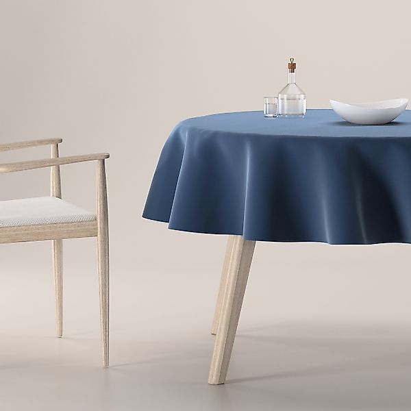 Runde Tischdecke, dunkelblau, Velvet (704-29) günstig online kaufen