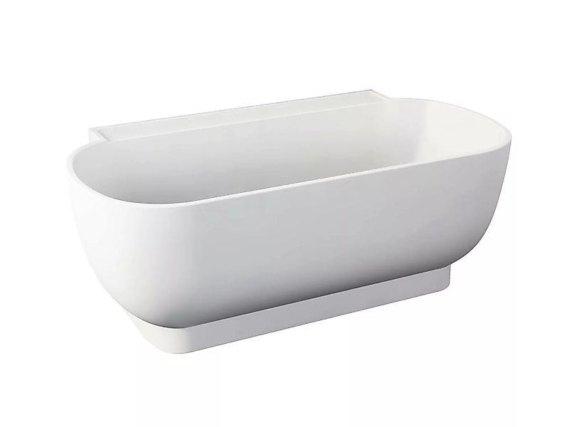 Badewanne halb freistehend oval - Acryl - 240 L - 150 x 76 x 58  cm - Weiß günstig online kaufen