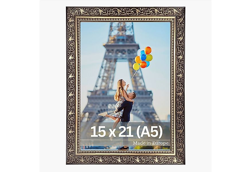 Victor (Zenith) Bilderrahmen Vinci, Bilderrahmen 15x21 cm Schwarz Gold A5, günstig online kaufen