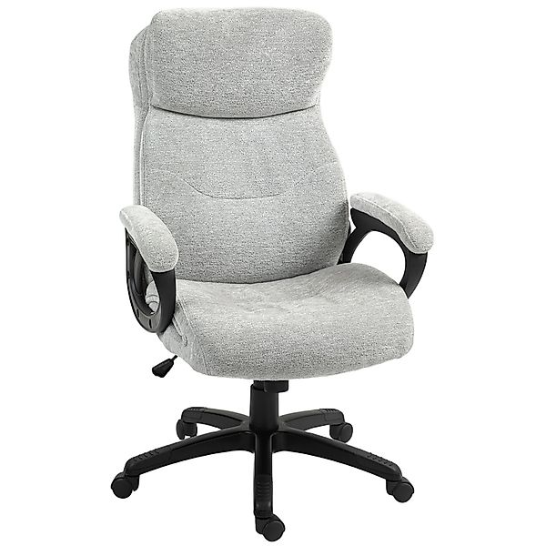 HOMCOM Bürostuhl Polyester Schaumstoff Hellgrau 66L x 77B x 106,5-115,5H cm günstig online kaufen