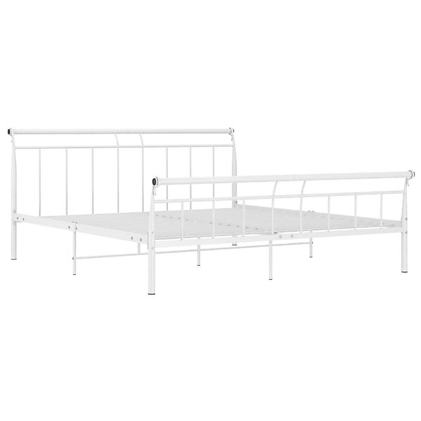 Bettgestell Weiß Metall 200x200 Cm günstig online kaufen
