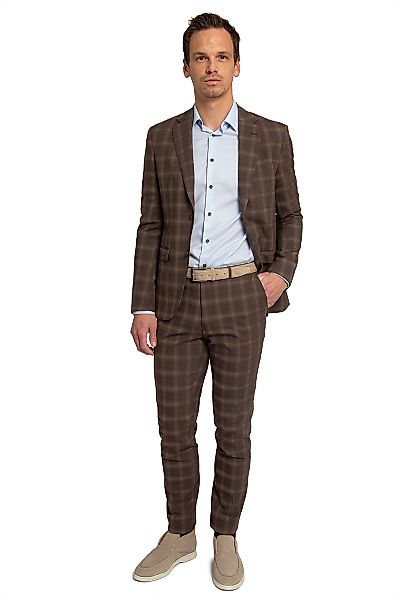 Suitable Strato Toulon Suit Wolle Kariert Braun - Größe 54 günstig online kaufen