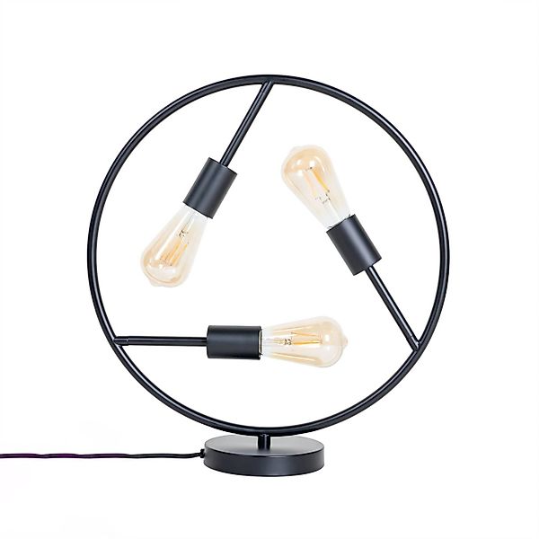 Lucande Tischlampe Linnard 9639759 Design Modern in Schwarz aus Metall 3-fl günstig online kaufen