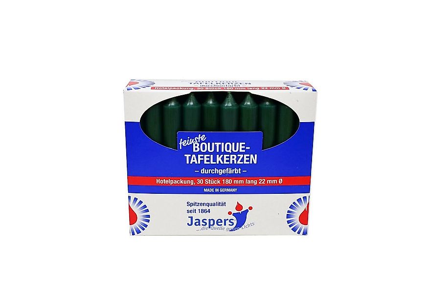 Jaspers Kerzen Tafelkerze Boutique-Kerzen Hotelpackung jagdgrün 30er Pack d günstig online kaufen