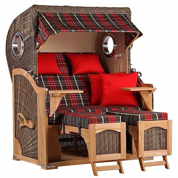GarWoh Strandkorb Rantum Teak PE Grey Dessin 529 günstig online kaufen