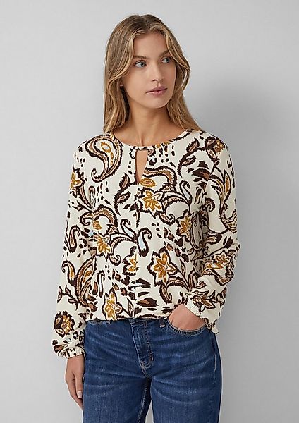 s.Oliver Langarmbluse T-Shirt Gemusterte Bluse im Relaxed Fit günstig online kaufen