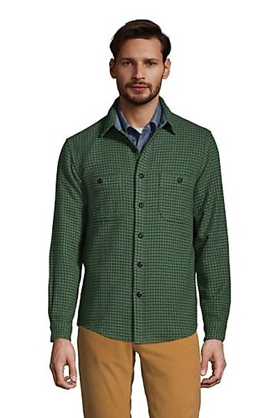 Flanell-Workerhemd, Classic Fit, Herren, Größe: S Normal, Grün, Baumwolle, günstig online kaufen