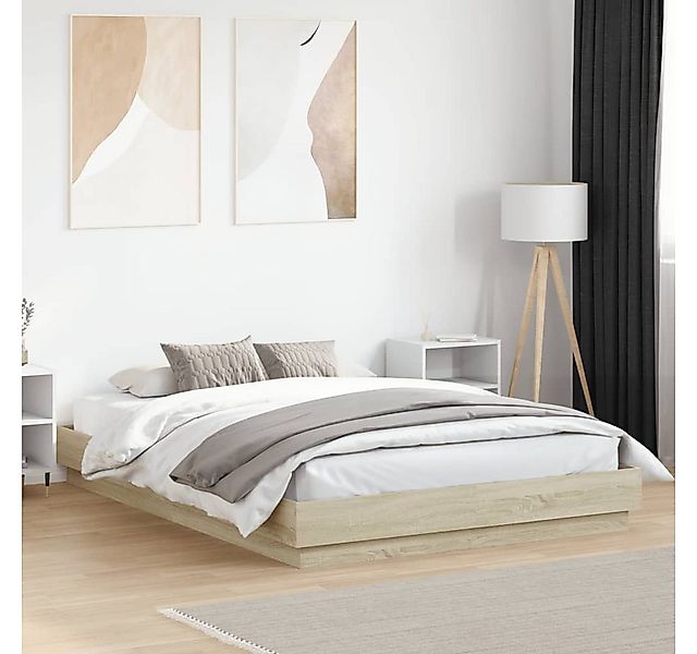 furnicato Bettgestell Sonoma-Eiche 140x200 cm Holzwerkstoff günstig online kaufen