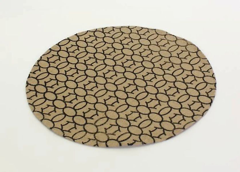 Platzset geometrichem Muster Rund 38 cm Jute braun / schwarz von Werner Vos günstig online kaufen
