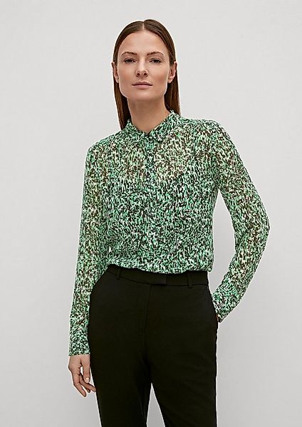 comma Langarmbluse Bluse Longbluse aus Chiffon günstig online kaufen