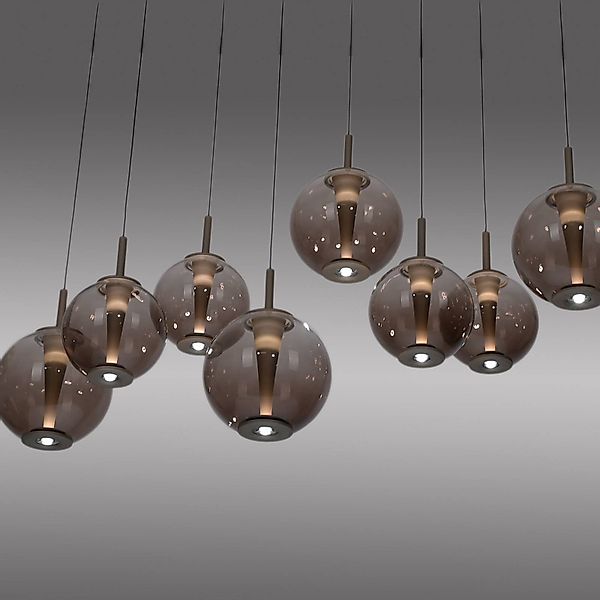 PURE LED-Pendellampe E-Infinity bronze/amber, 198 cm, 10-flg günstig online kaufen